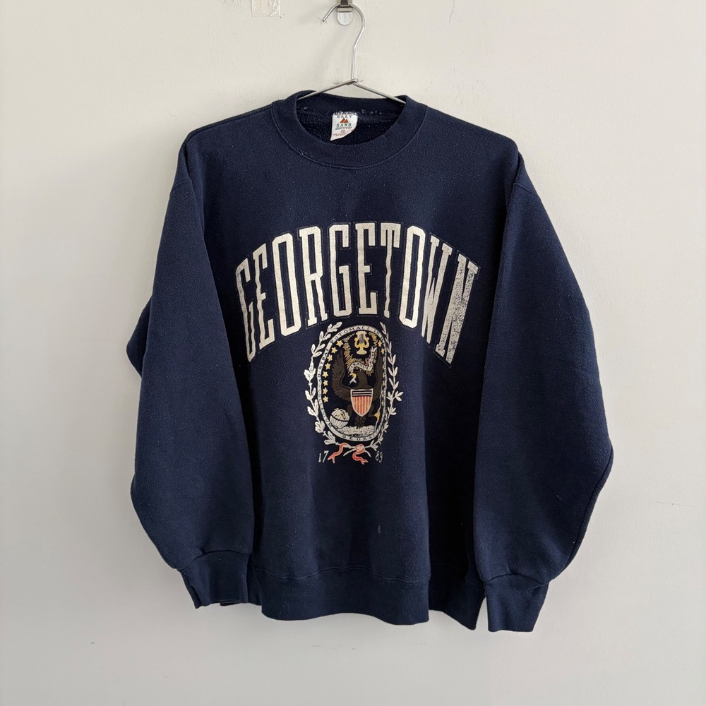 Vintage Galt Sand Georgetown University Sweatshirt XL Navy Blue Made in USA